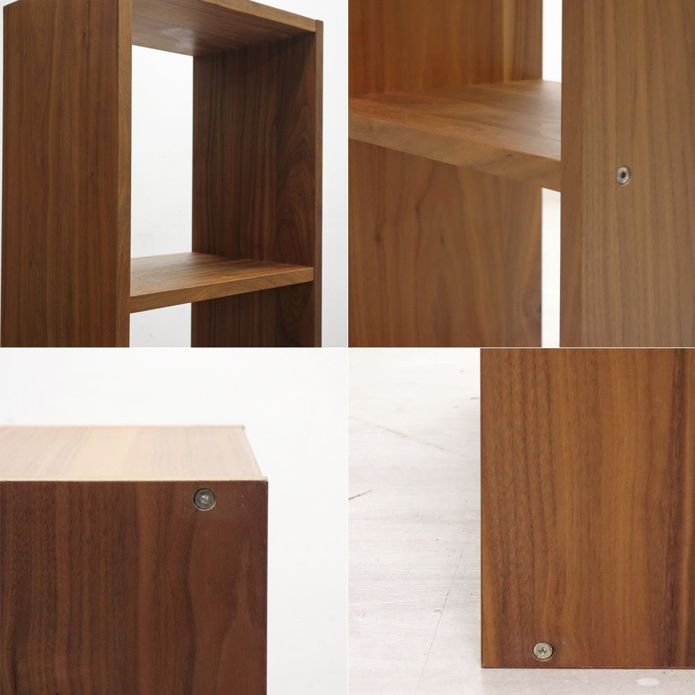 無印良品 MUJI スタッキングシェルフ 1列3段 ウォールナット材 オープンシェルフ 本棚 飾り棚 収納棚 ナチュラルデザイン ●