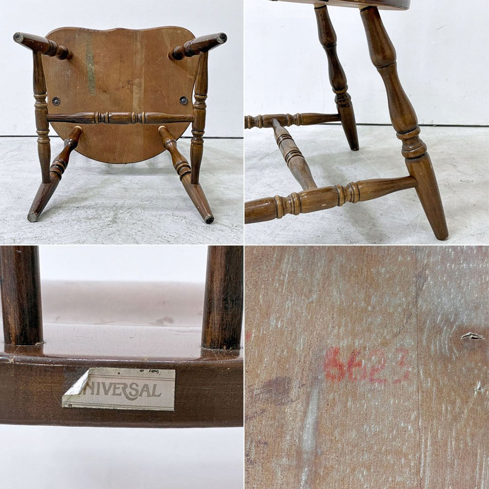 ユニバーサル UNIVERSAL FURNITURE ウィンザーチェア ダイニングチェア アメリカ ブラウン ビンテージスタイル カントリー B ●