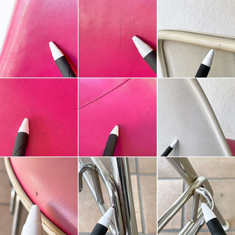 ハーマンミラー Herman Miller サイドシェルチェア サード 3rd ビンテージ PVCレザー FRP製 スタッキングベース イームズ A ◇