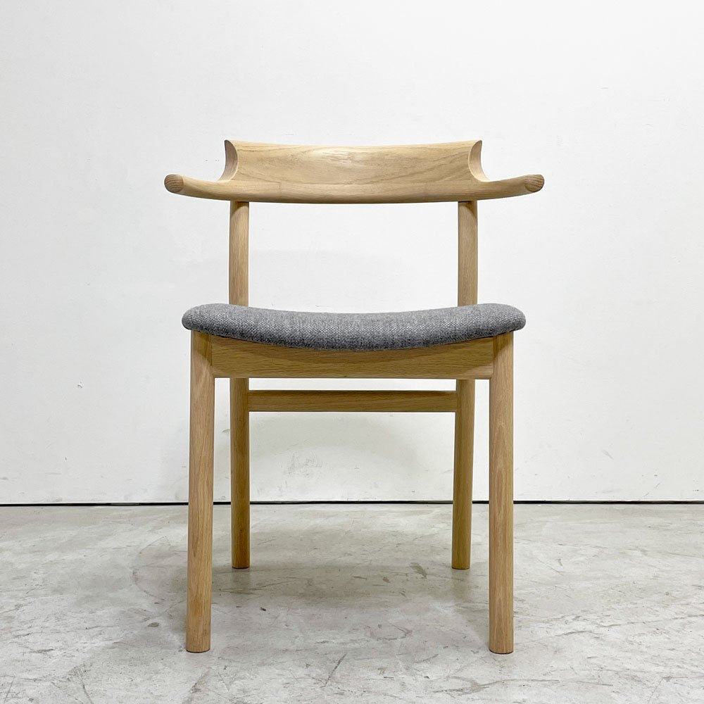 アクタス ACTUS スープ SOUP ダイニングチェア タイプC オーク材 オイル仕上げ ハーフアーム ファブリック グレー 受注生産品 ●