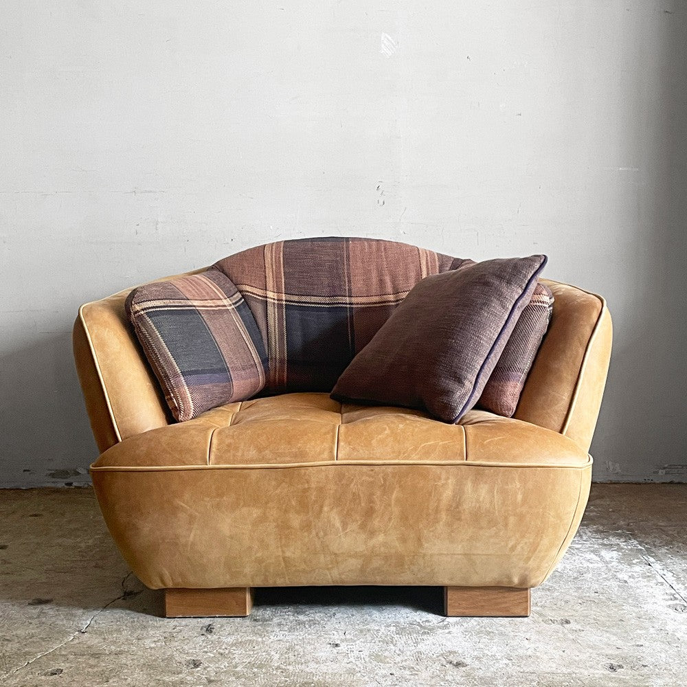 クラッシュゲート CRASH GATE タブレザーワークス tabu Leather Works オピアム 1P ソファ OPIUM SOFA キャメル オイルレザー 定価 ￥242,000- ■