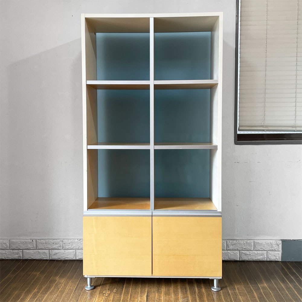 ウィルクハーン Wilkhahn ミナモ Minamo ファイリングシェルフ Filing Shelf ビーチ材 アルミフレーム アクリルパネル 2ドロワー 2列4段 コクヨ取扱い ◎