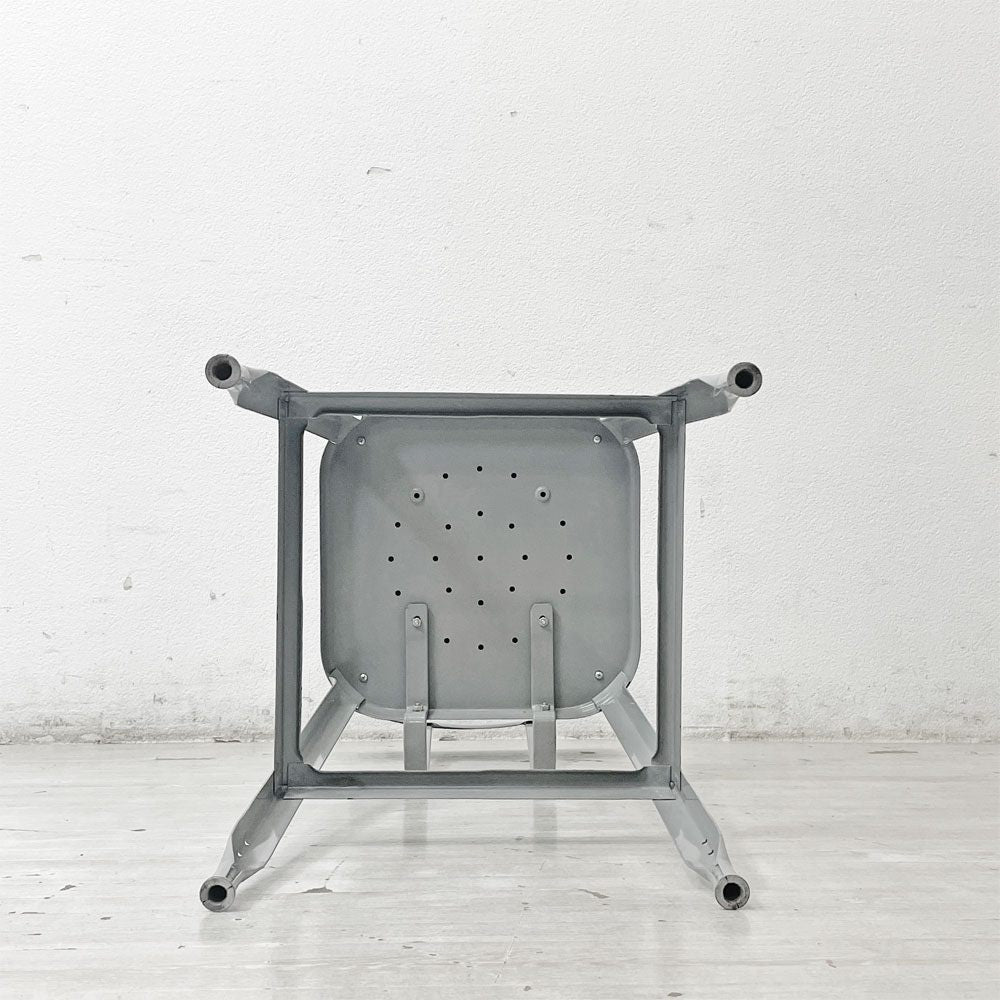リオン LYON ファクトリー チェア FACTORY CHAIR カウンターチェア グレー バックレスト クッション PVCレザー 座面高69cm パシフィックファニチャーサービス P.F.S取り扱い B ●