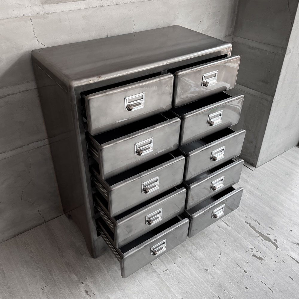 ダルトン DULTON 2カラム バイ 5ドロワーズ 2 COLUMNS BY 5 DRAWERS RAW スチール キャビネット チェスト インダストリアル 定価￥107,800- ♪