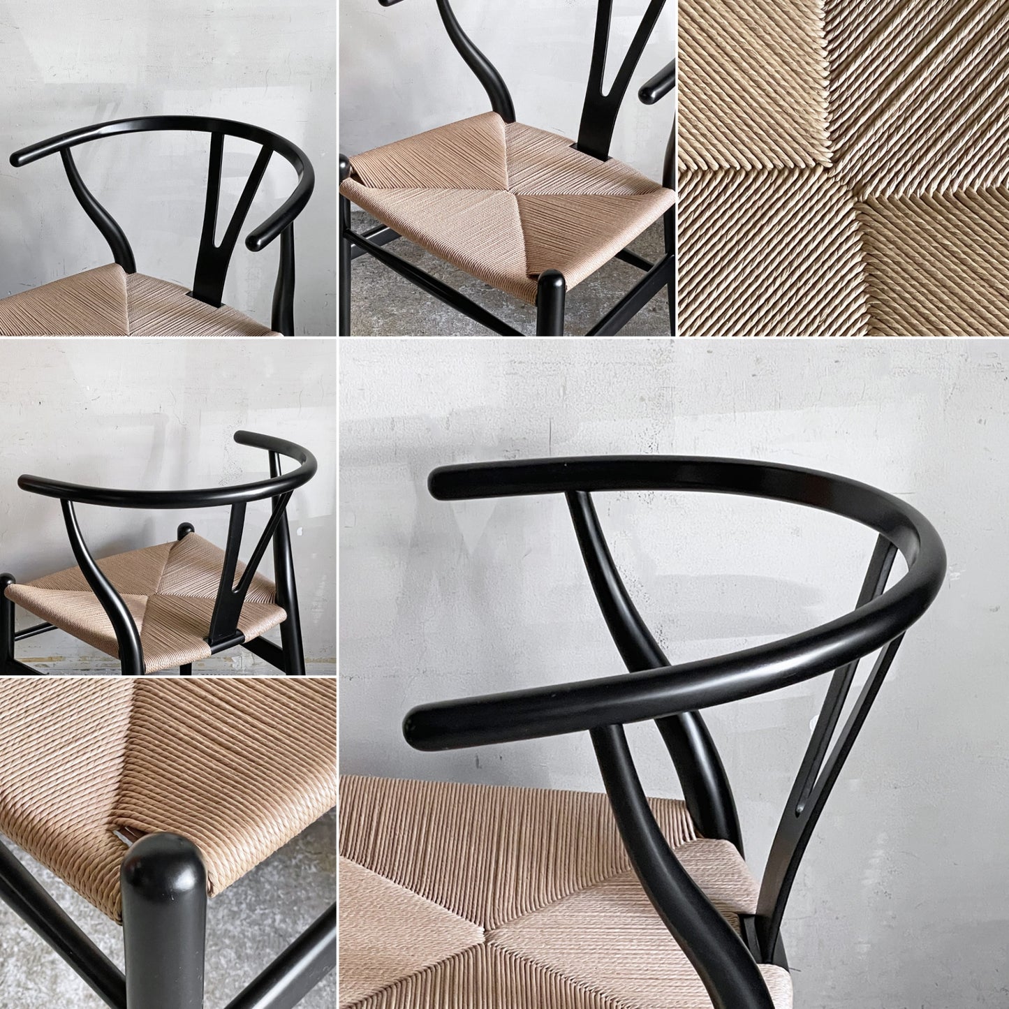 カールハンセン&サン Carl Hansen&Son CH24 Yチェア ブラックラッカー × ナチュラルペーパーコード ビーチ材 ハンス J. ウェグナー 座面高42cm フルリペア品 ■