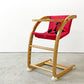 ファルスカ farska スクロールチェアプラス SCROLL CHAIR PLUS ベビーチェア ロッキングホース レッド×ナチュラル ベルト クッション ●