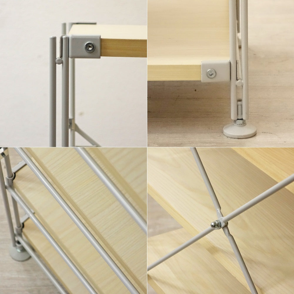 無印良品 MUJI スチールユニットシェルフ オープンシェルフ 7段 W84cm H120㎝ 木製棚板 ●
