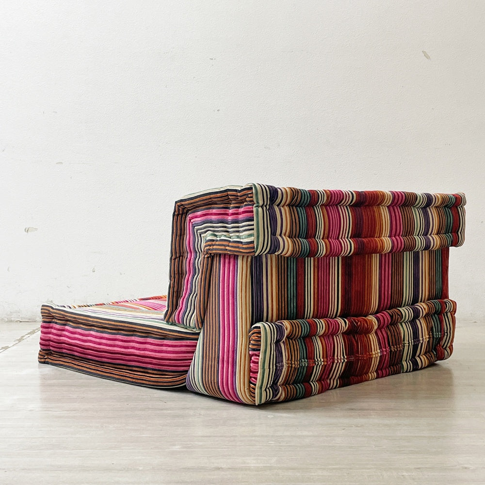 ロッシュ ボボア ROCHE BOBOIS マ ジョン Mah Jong ミッソーニホーム MISSONI HOME 1pソファ  ストライプ ハンス・ホファー Hans Hopfer  フランス ●