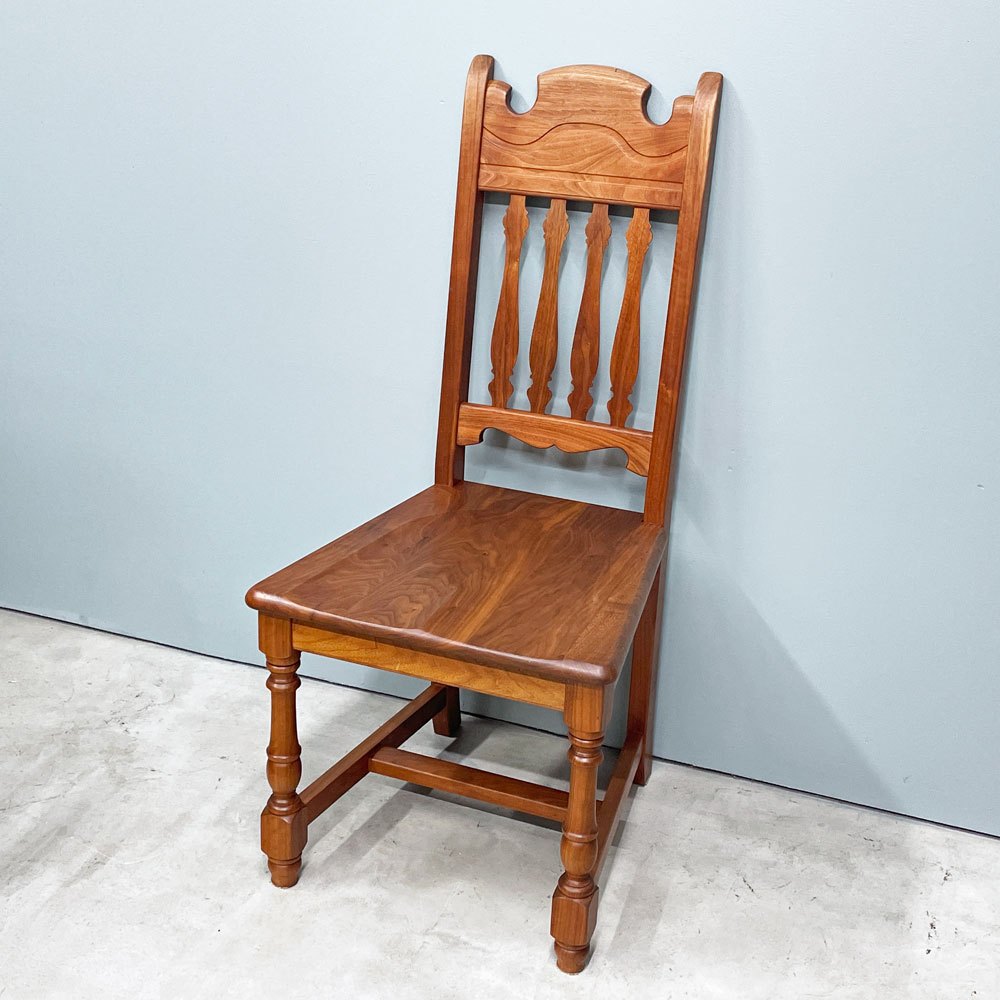 ノックオンウッド Knock on wood コロニアル ハイバックチェア1 ダイニングチェア ウォールナット無垢材 クラシカルデザイン A ◎
