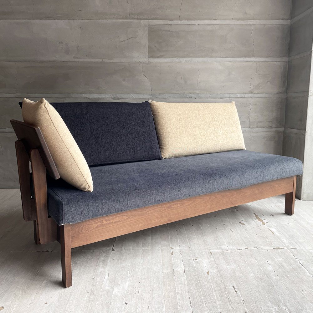 園田産業 ルチア Ruthia 160カウチソファ ソファベンチ 3人掛け 3P カバーリング サイドパネル付け替え可 アルダー材 ♪