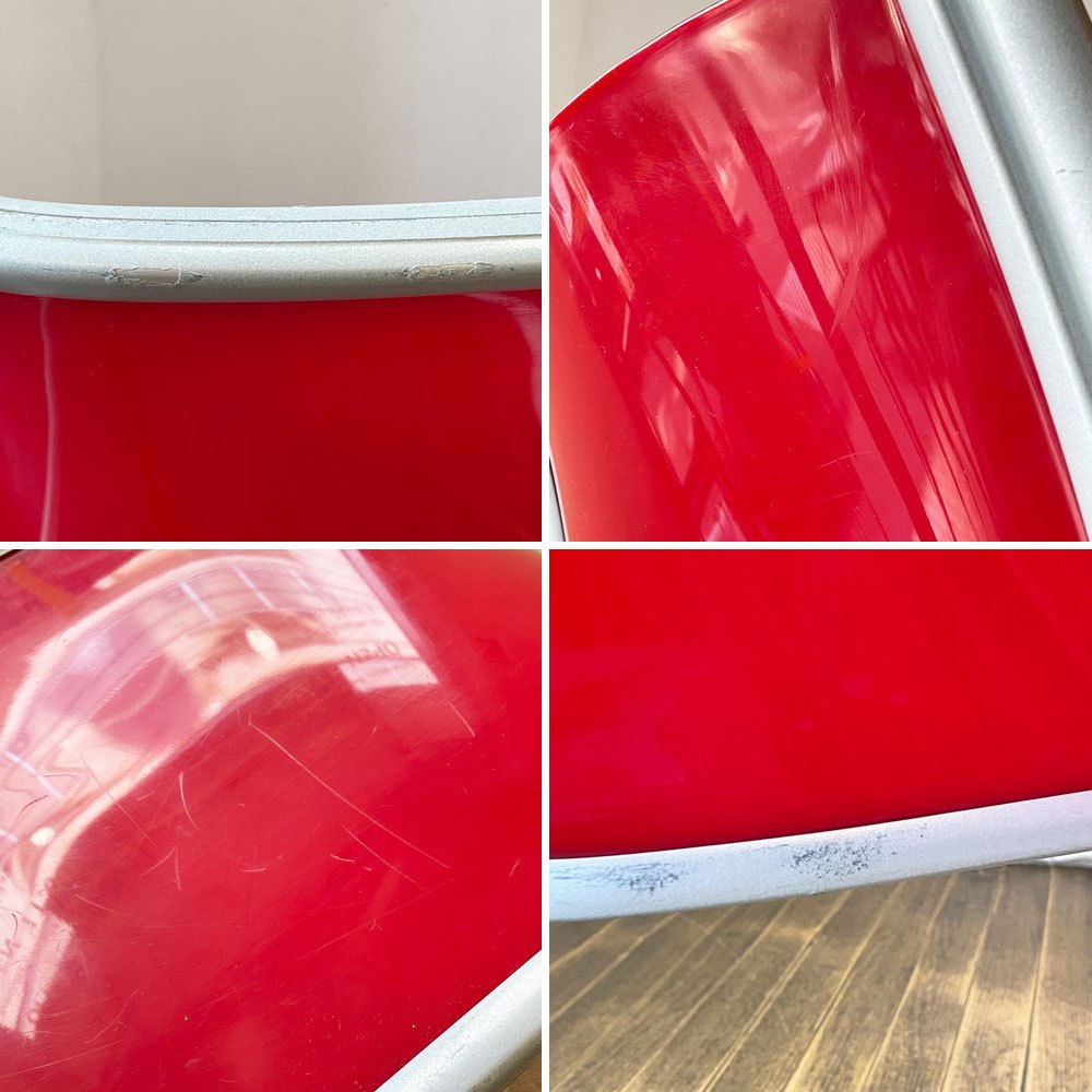 カルテル Kartell FPE chair スタッキングチェア ダイニングチェア アルミ ポリプロピレン レッド ロンアラッド イタリアモダン 廃番 ◎