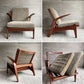 ギムソン＆スレーター Gimson & Slater ローバックラウンジチェア 1Pソファ チーク無垢材 Rolf Rastad & Adolf Relling ワイヤースプリング UKビンテージ ♪