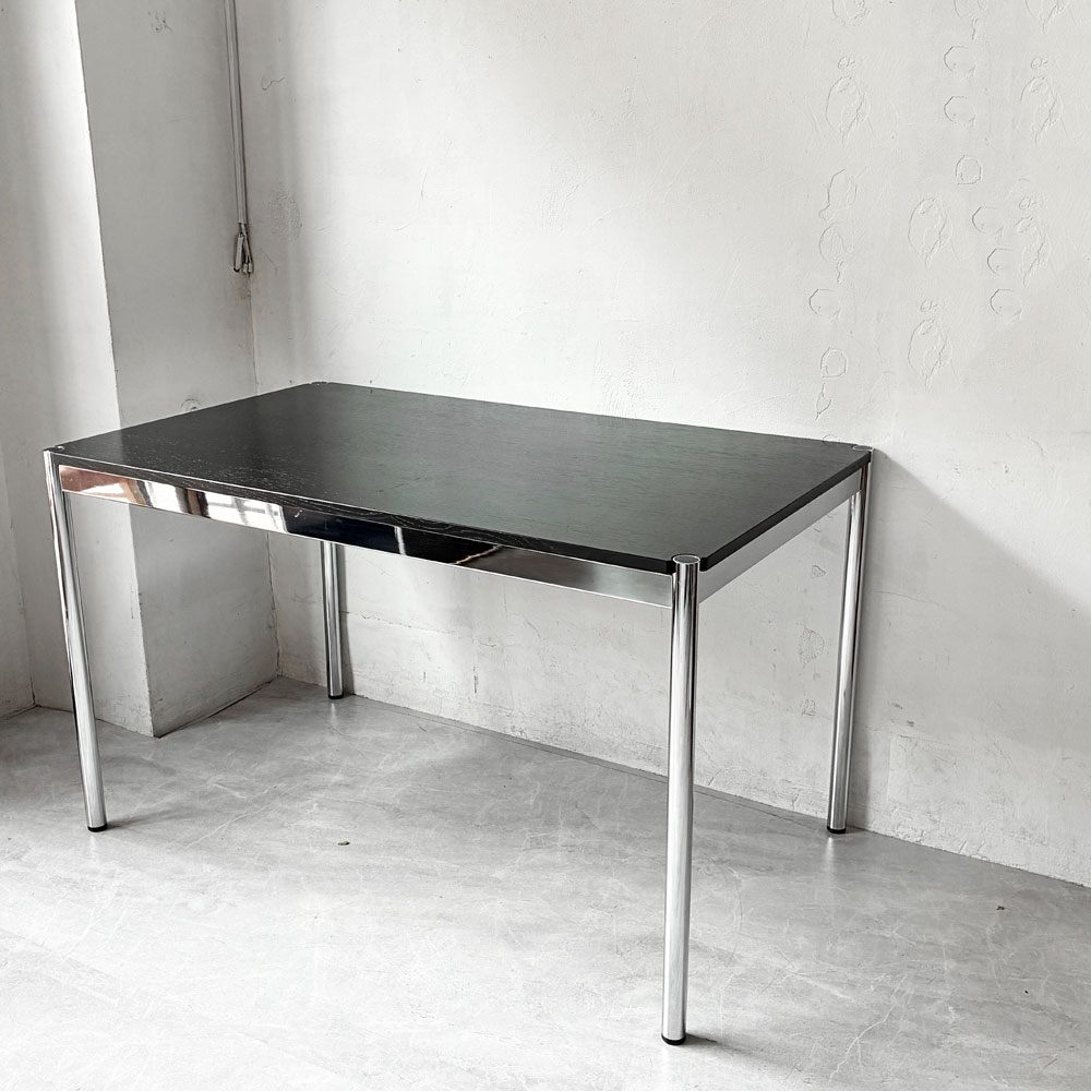 USM Haller USMハラーテーブル ワーキングデスク ダイニングテーブル オーク材 ブラック W125cm アジャスター付 スイス モダン ★