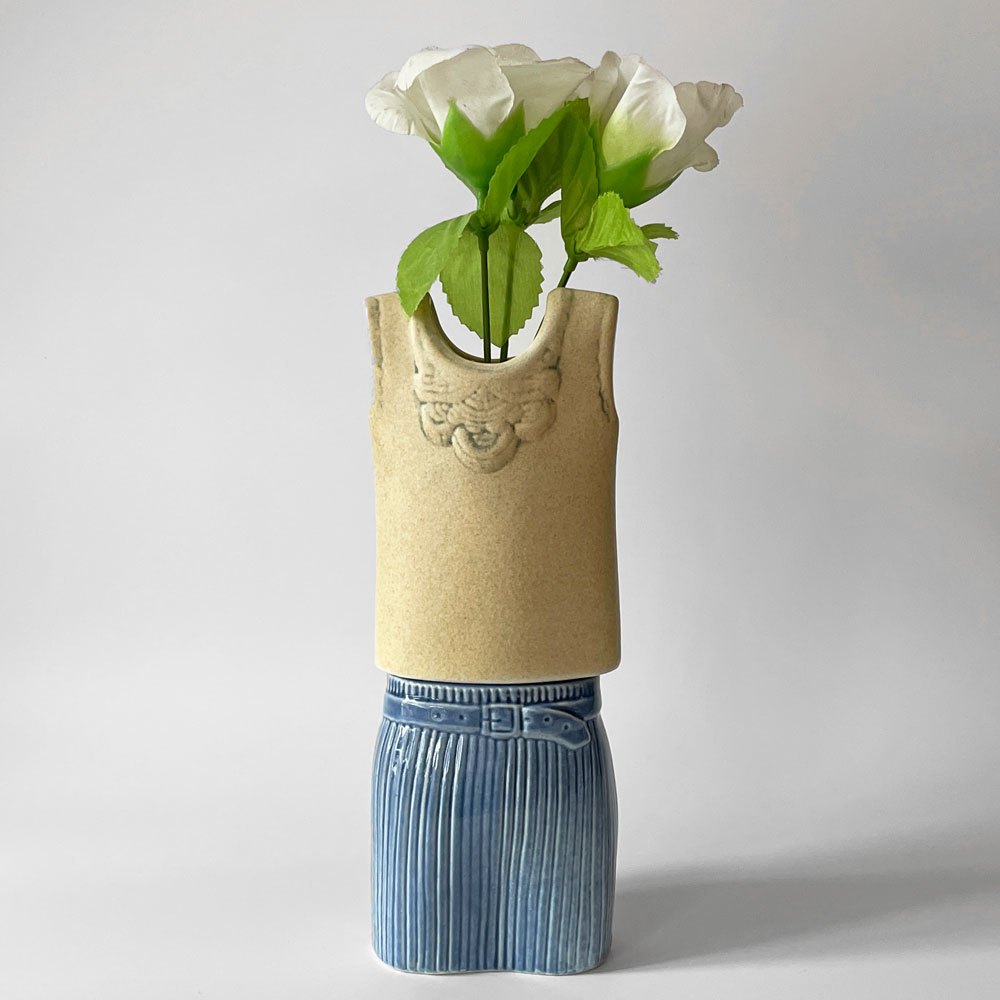 グスタフスベリ Gustavsberg ワードローブ ベスト Wardrobe Vest リサラーソン Lisa Larson フラワーベース 花瓶 オブジェ 置物 スウェーデン 北欧雑貨 ◇