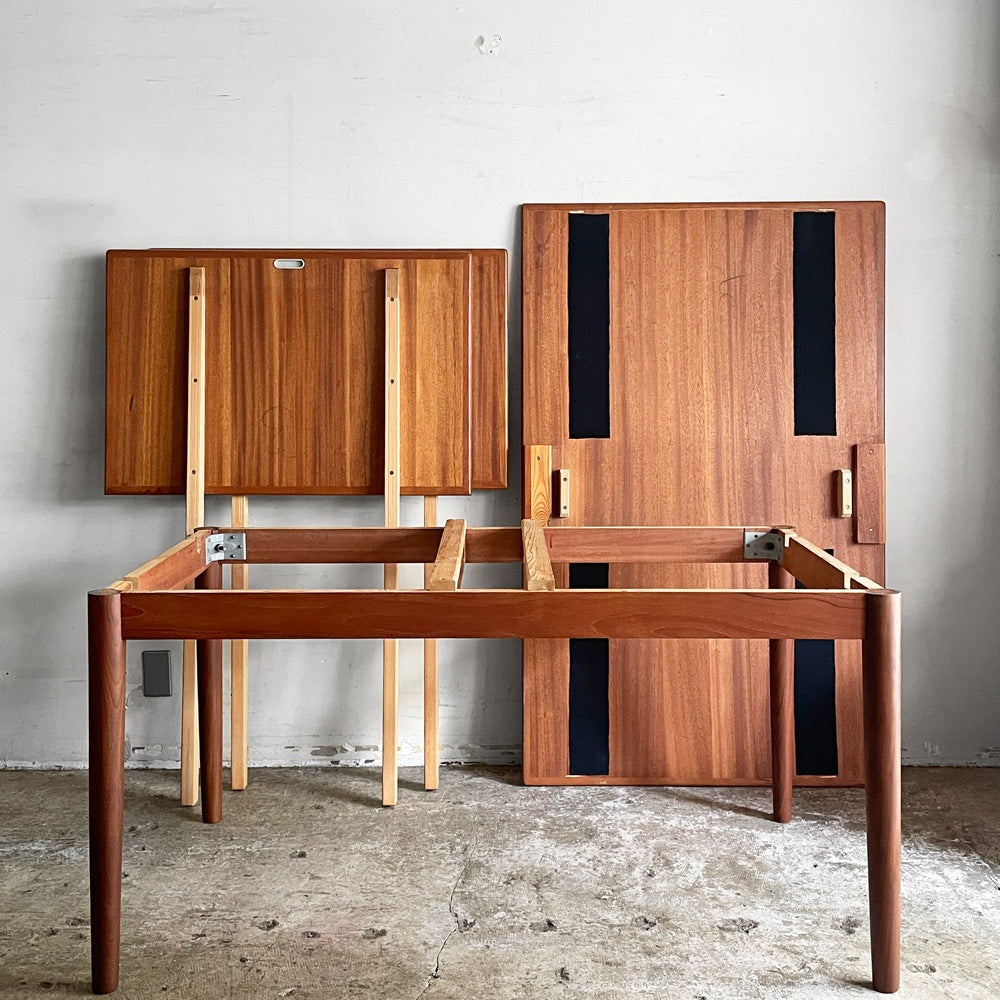 デンマークビンテージ Danish Vintage エクステンション ダイニングテーブル チーク材 伸長式 ドローリーフ 北欧家具 ■