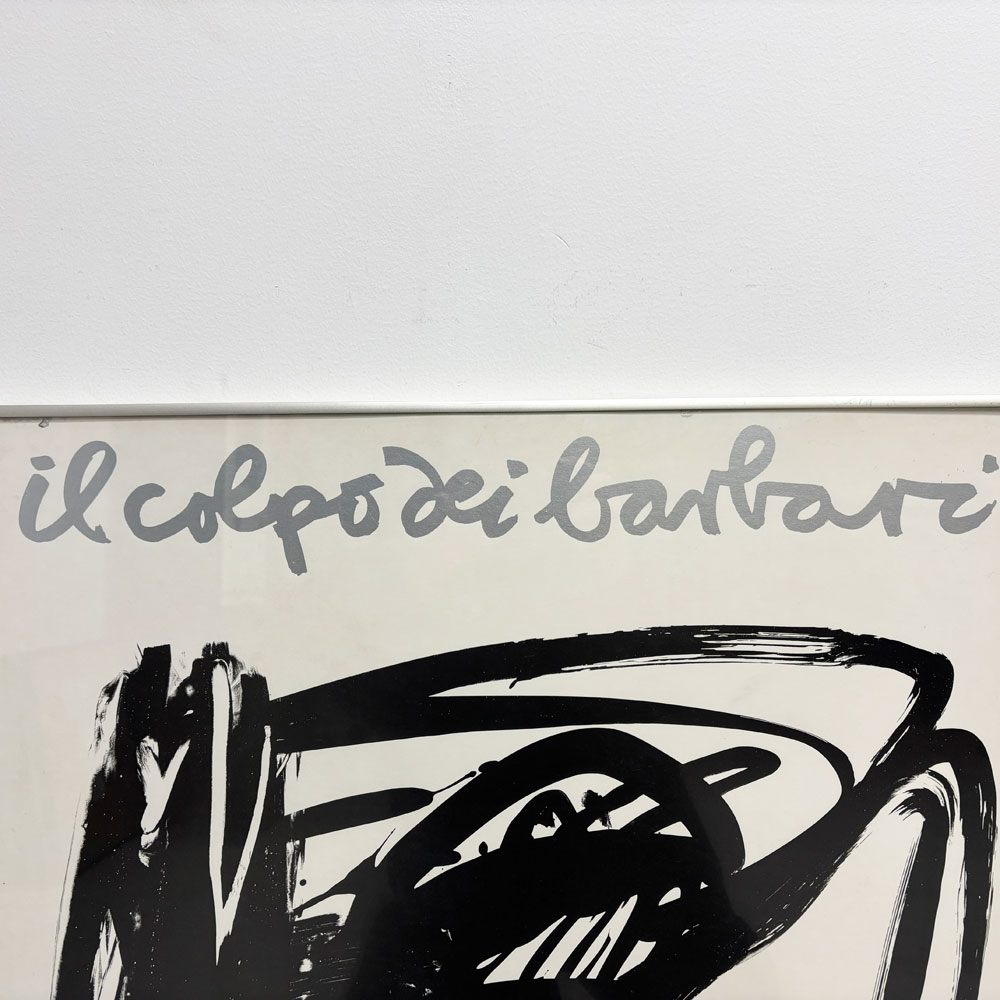 il colpo dei barbari 展覧会ポスター ピーター・ニボー Peter Nyborg ブランツ・パークス Brandts Pakhus 1985年 デンマーク コペンハーゲン 額装品 ●