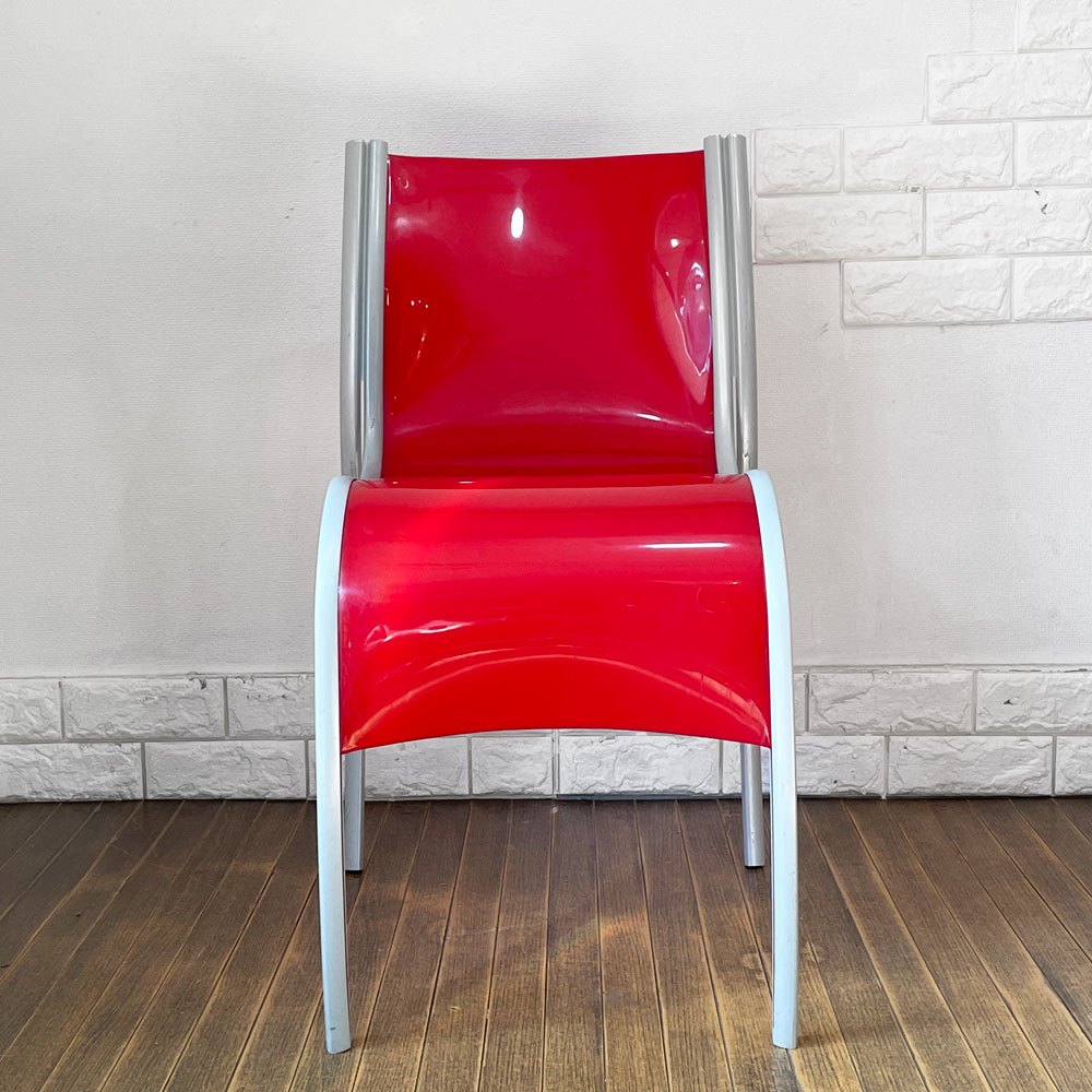 カルテル Kartell FPE chair スタッキングチェア ダイニングチェア アルミ ポリプロピレン レッド ロンアラッド イタリアモダン 廃番 ◎