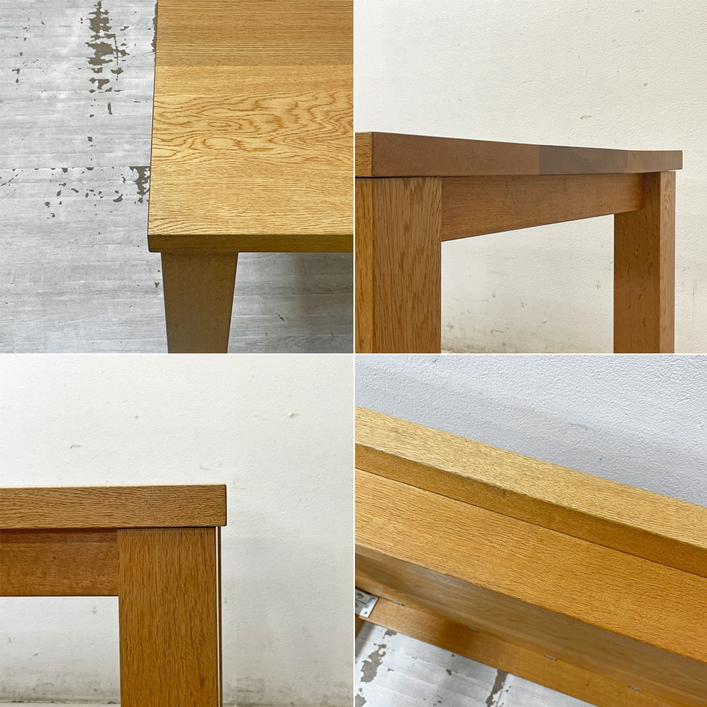 オーク無垢材 オーダー ダイニングテーブル W160cm シンプル ナチュラルデザイン サンディング加工済み オイルフィニッシュ ●