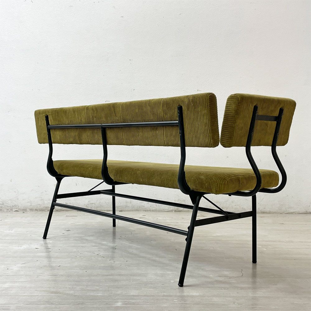 ジャーナルスタンダードファニチャー journal standard Furniture パクストン LDベンチ PAXTON LD BENCH ベンチバックレスト アームパーツ付 アンバー コーデュロイ ●