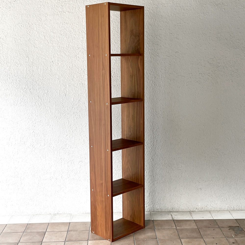 無印良品 MUJI スタッキングシェルフ 1列5段 ウォールナット材 オープンシェルフ 本棚 飾り棚 収納棚 ナチュラルデザイン 定価22,900円 ◇