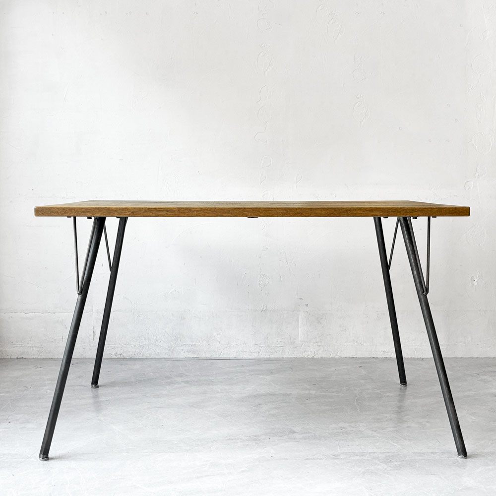 ジャーナルスタンダードファニチャー journal standard furniture サンク SENS ダイニングテーブル オーク無垢材 W120cm 美品 インダストリアル 廃盤 定価￥61.600- ★
