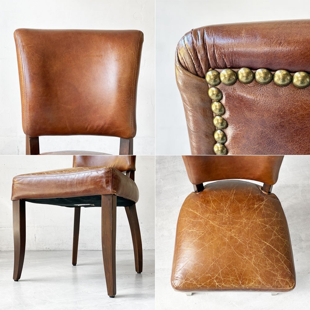 ハロ HALO ミミチェア MIMI CHAIR ダイニングチェア カフェチェア 本革 レザー 英国 シャビーシック ビンテージスタイル A ★