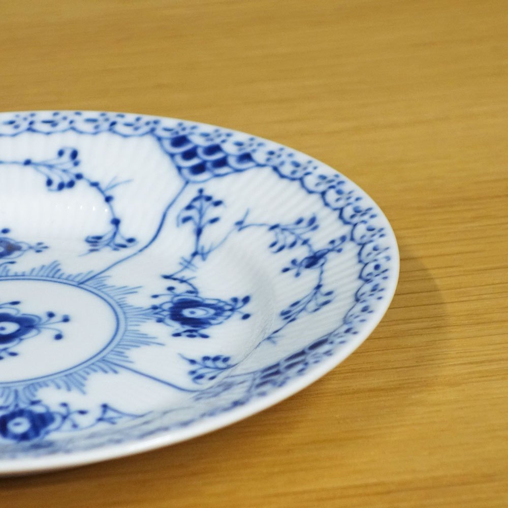 ロイヤルコペンハーゲン ROYAL COPENHAGEN ブルーフルーテッド ハーフレース プレート 15cm 北欧食器 Ａ ◎