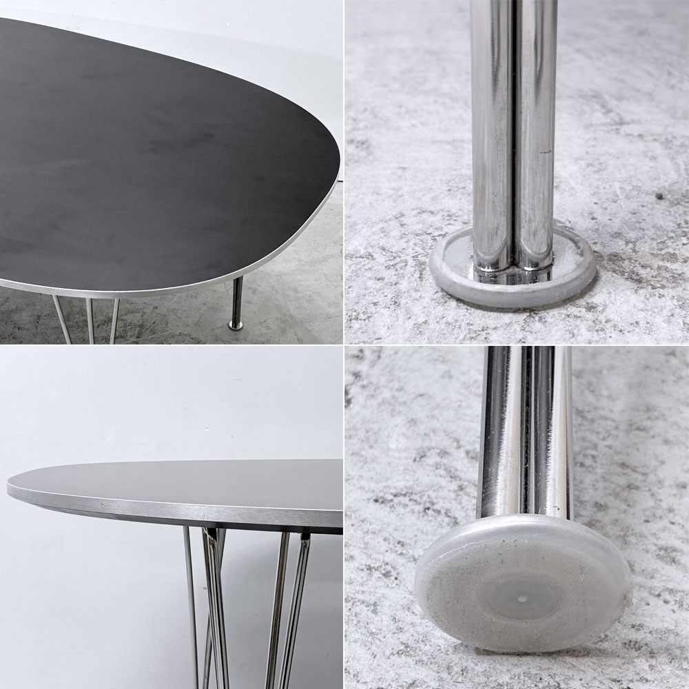 フリッツハンセン Fritz Hansen スーパー楕円 Bテーブル ダイニングテーブル B612 ブラックラミネート ピート・ヘイン アルネ・ヤコブセン デンマーク 北欧家具 参考定価￥356,180～ ●