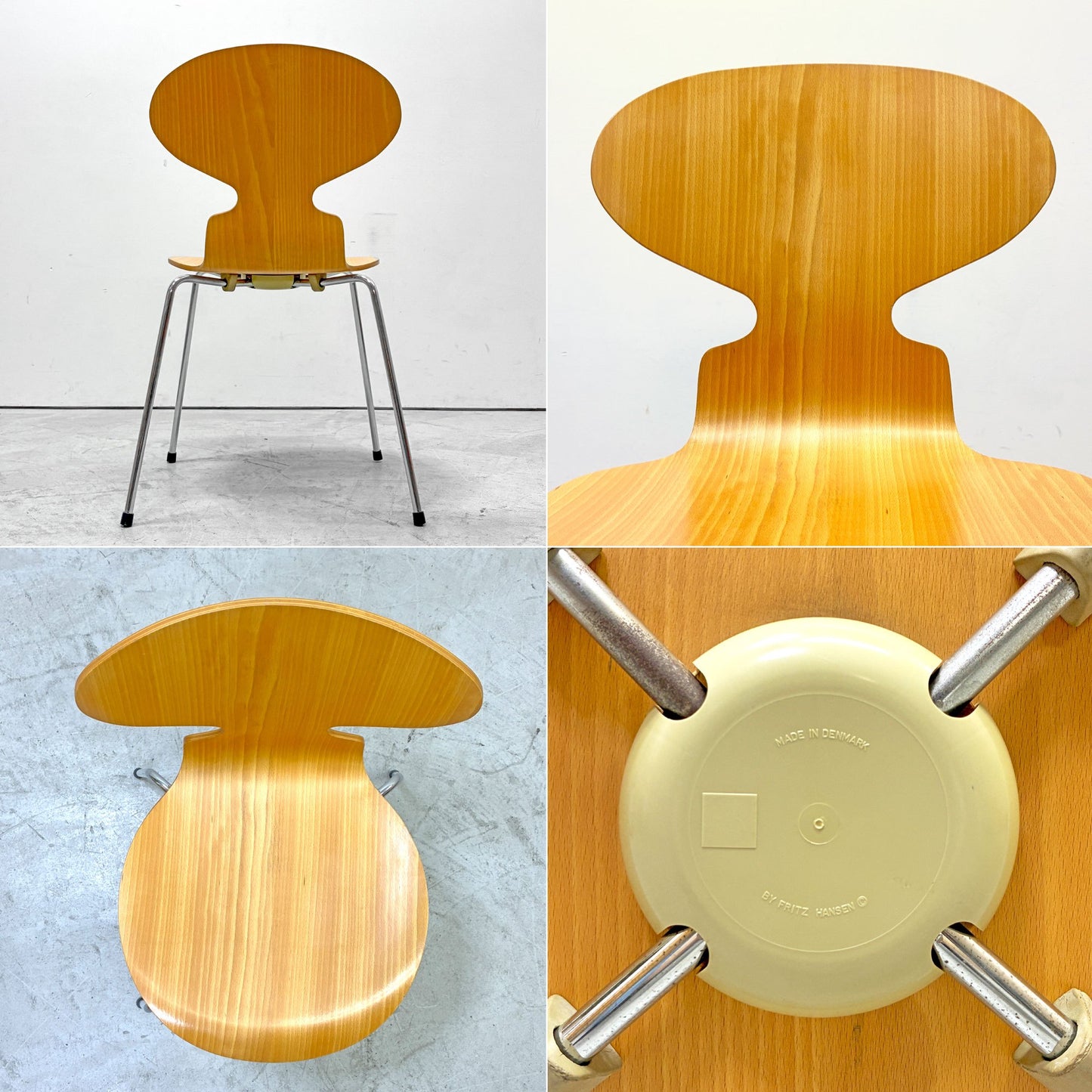 フリッツハンセン Fritz Hansen 3101 アリンコチェア アントチェア 4本脚 ナチュラルビーチ ラッカー仕上げ アルネ・ヤコブセン C ●