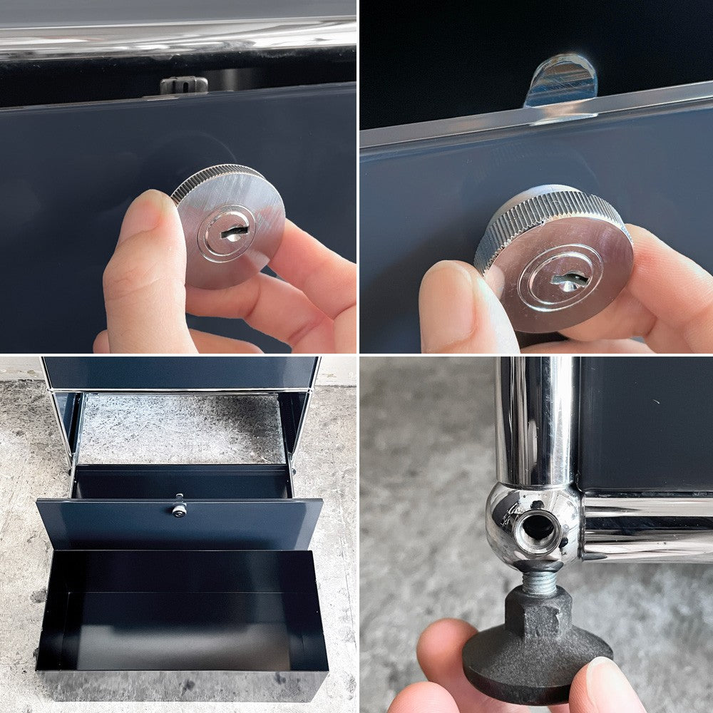 ユーエスエムハラー USM Haller モジュラーファニチャー Modular Furniture 1列4段 キャビネット シェルフ グラファイトブラック 旧型取っ手 スイス ■
