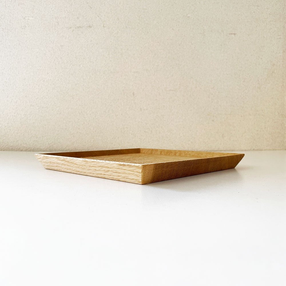 富井貴志 シカクル shikakuru 四方皿 20×20cm ナラ材 角皿 スクエアプレート 木工 現代作家 定価￥10,500- A ◎
