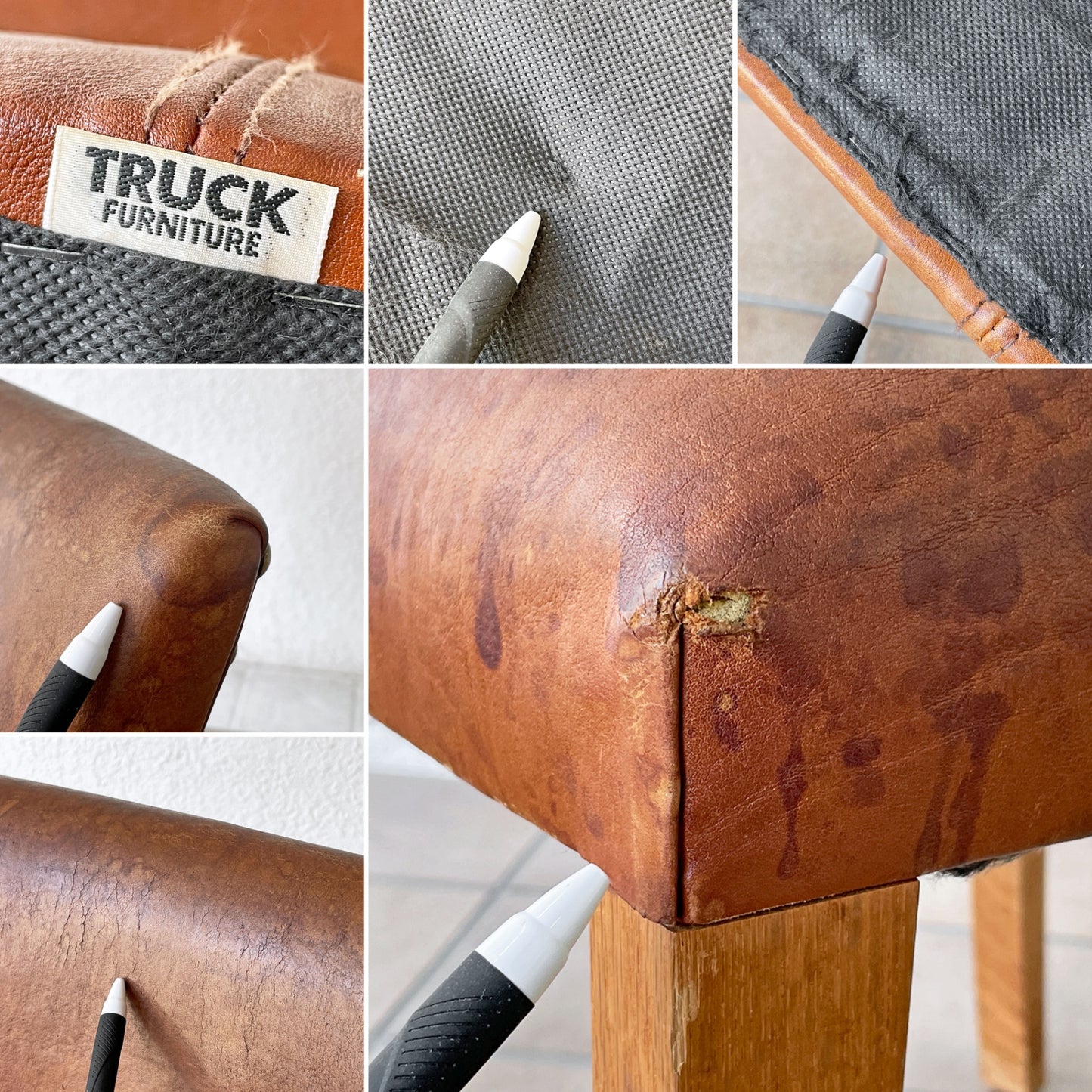 トラックファニチャー TRUCK FURNITURE エスアールチェア SR CHAIR ダイニングチェア ナラ無垢材 本革 ビンテージスタイル B ◇