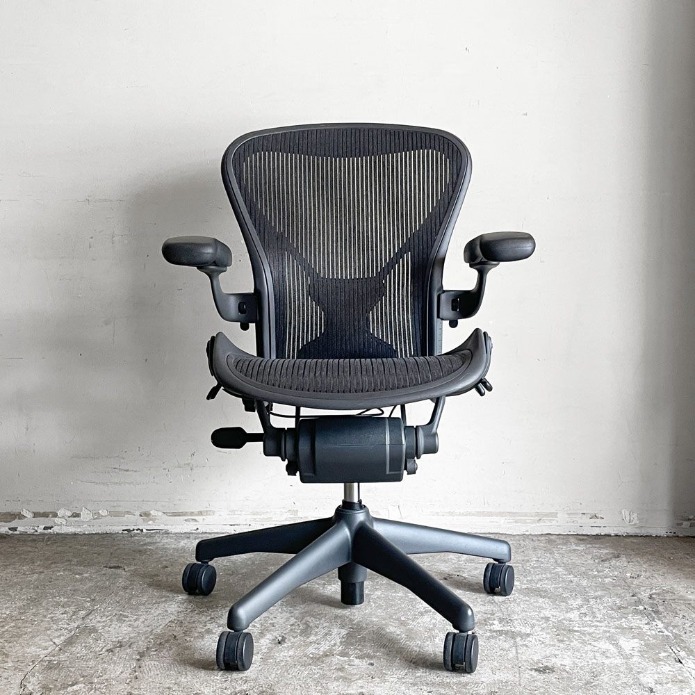 ハーマンミラー Herman Miller アーロンチェア スタンダード Bサイズ ポスチャーフィット グラファイトベース フル装備 ビル・スタンフ＆ドン・チャドウィック ■