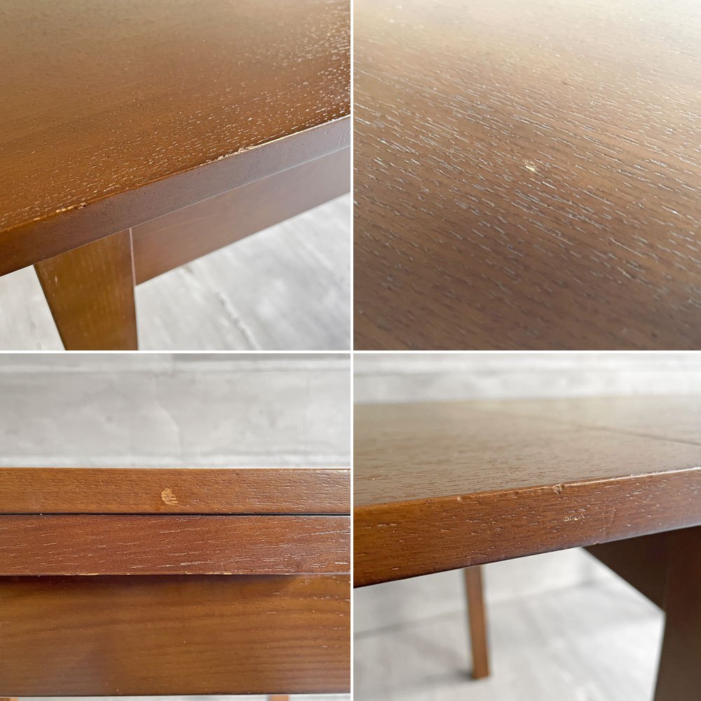 無印良品 MUJI 伸長式 ダイニングテーブル EX  エクステンションテーブル タモ材 ブラウン  W80-105-130cm 廃番