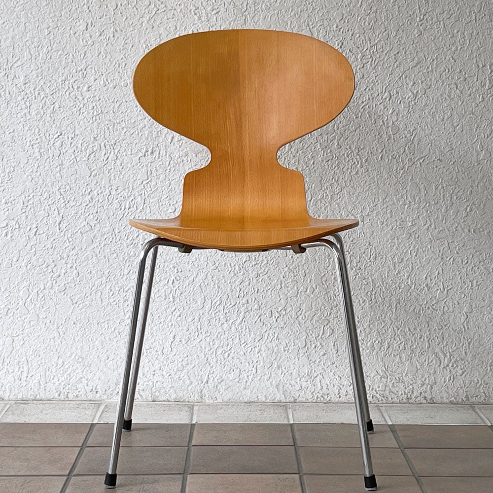 フリッツハンセン Fritz Hansen アントチェア 4本脚 ナチュラルビーチ ラッカー アルネ・ヤコブセン 北欧家具 B ◇