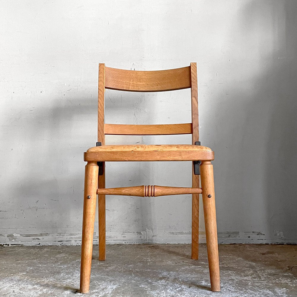 トラックファニチャー TRUCK FURNITURE TS CHAIR ダイニングチェア ナラ無垢材 アイアン 本革 羊革 シープスキン 定価 ￥110,550- ■