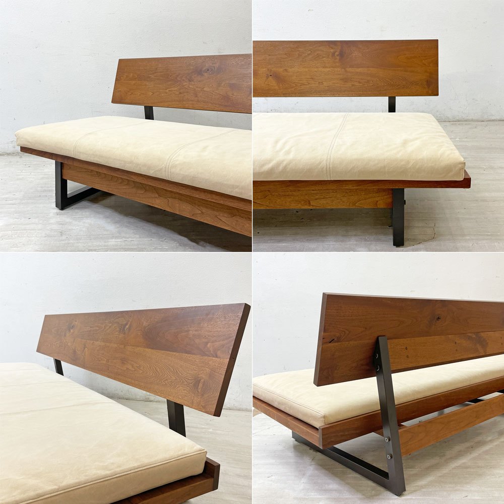 広松木工 hiromatsu フレックス FREX 168 3シーターソファ ウォールナット 無垢材 ファブリック スチール脚 カバーリング 参考定価 ￥363,000- ●