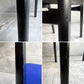 ネイサンファニチャー NATHAN Furniture  ダイニングチェア チークプライウッド ブラックフレーム ファブリック ブルー系カラー 英国 UKビンテージ 座面張り替え済み B ♪