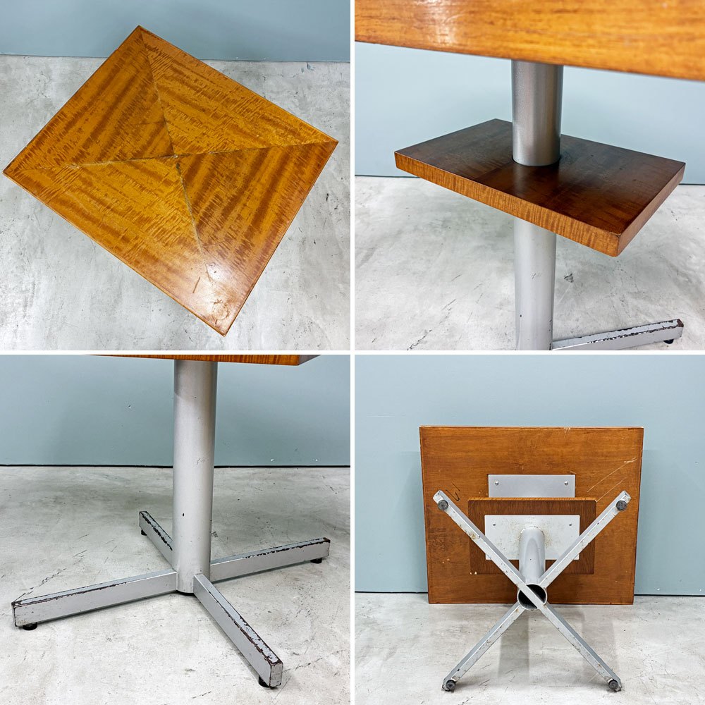 アノニマスデザイン Anonymous Design 木製 カフェテーブル 棚板付き スクエア天板 スチールレッグ オーダーファニチャー 店舗什器 ◎