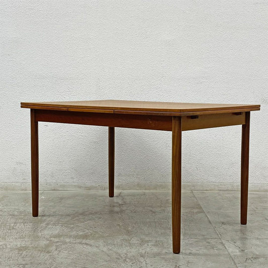 北欧ビンテージ チーク材 ドローリーフ ダイニングテーブル エクステンション 伸長式 W123～209cm デンマーク Danish Vintage ◎