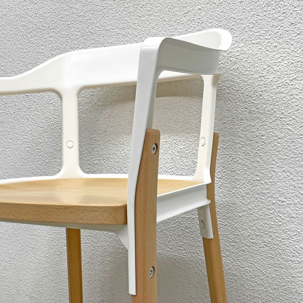 マジス MAGIS スティールウッドチェア Steelwood Chair ホワイト＆ビーチ アームチェア ロナン & エルワン・ブルレック イタリア B 〓