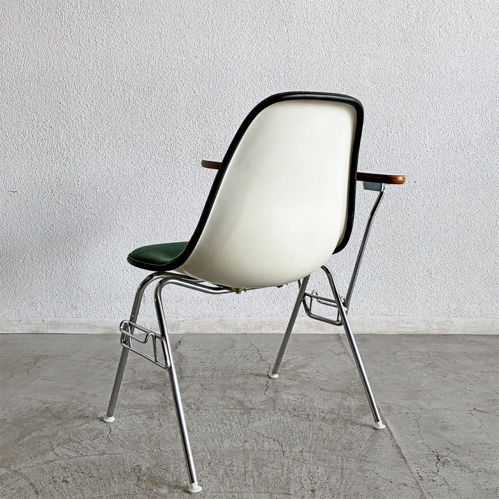 ハーマンミラー Herman Miller サイドシェルチェア セカンド 2nd ビンテージ アプホルスター スクールベース 肘掛けテーブル付 イームズ ミッドセンチュリー B 〓
