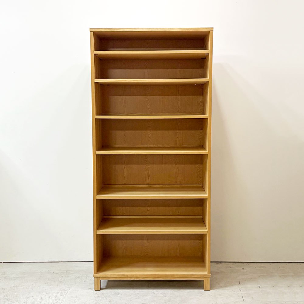 無印良品 MUJI タモ材 組み合わせて使える木製収納 ミドルタイプ H175.5cm D40cm 本棚 ブックシェルフ ●
