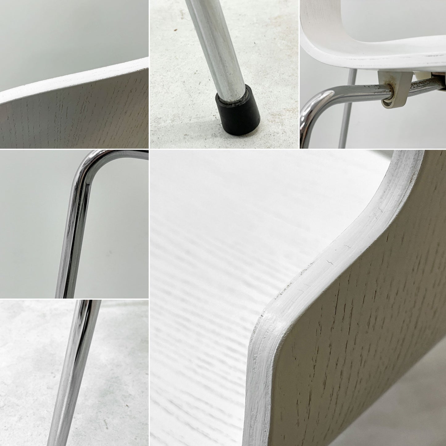フリッツハンセン Fritz Hansen アントチェア アリンコチェア 4本脚 カラードアッシュ ホワイト アルネ・ヤコブセン デンマーク 北欧家具 ●