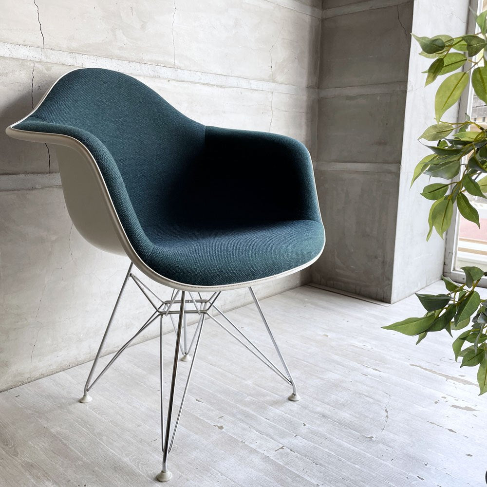 ハーマンミラー Herman Miller アームシェルチェア モダンファニチャーセールス FRP アプホルスター ファブリック張り替え済み エッフェルベース イームズ ビンテージ ♪