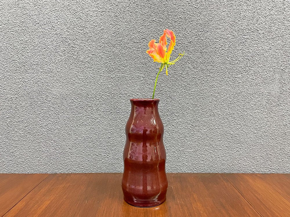 モバック Mobach ceramics フラワーベース 花瓶 luster glaze ダークパープル ラスター H27.5cm オランダ ダッチビンテージ ミッドセンチュリー ●