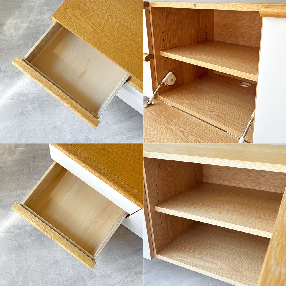 イデー IDEE スティルト サイドボード L STILT SIDEBOARD L テレビボード AVボード オーク材 W141cm マリナ・ボーティエ 北欧スタイル 美品 定価￥￥139,900- ★
