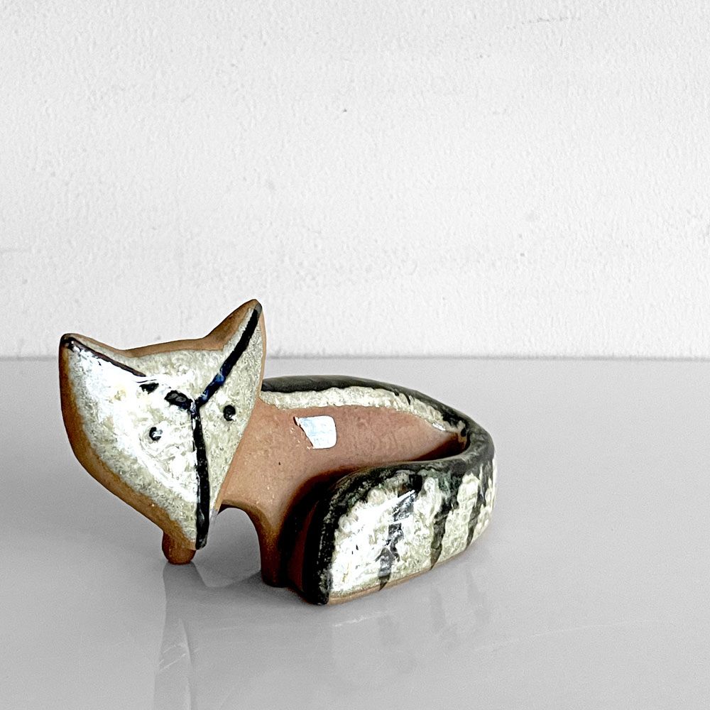 グスタフスベリ GUSTAVSBERG 小さな動物園 Lilla zoo きつね Fox フィギュリン 置物 リサラーソン ビンテージ 北欧雑貨 ■