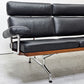 ハーマンミラー Herman Miller イームズソファ Eames Sofa 3シーター ウォールナット材 レザー ブラック C&R. イームズ ミッドセンチュリー ●