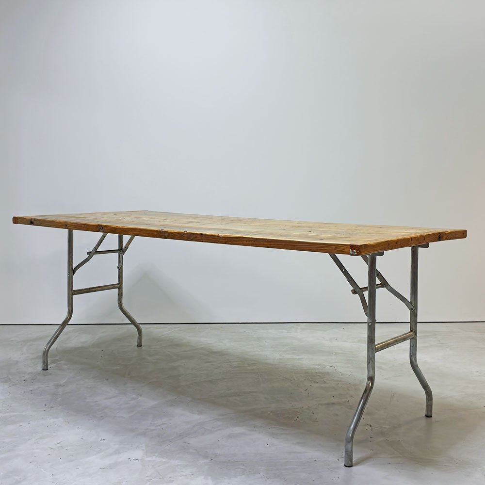 ワークテーブル エブコ EBCO ウィッシュボーンレッグ WISHBONE LEGS + 木製天板 W180cm 折り畳みテーブル 作業台 DIY P.F.S取扱い インダストリアル ●